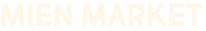 The text 'MIEN MARKET' is displayed in a light beige, semi-transparent sans-serif font against a solid white background.